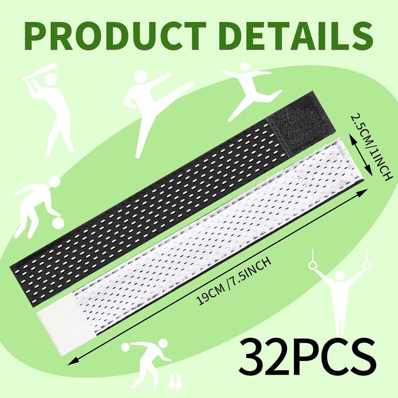 RRBXIA Store 32 Count Softball Sleeve Holders Breathable Mesh Material, Adjustable Straps for Sports Bands, Baseball, Soccer, Sports Shirts - Black, White - Image 2